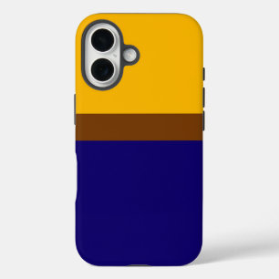 Yellow Blue Plain Colour Block Design iPhone 16 Case