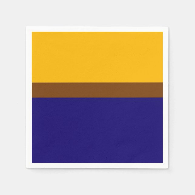 Yellow Blue Plain Colour Block Design  Napkin (Front)