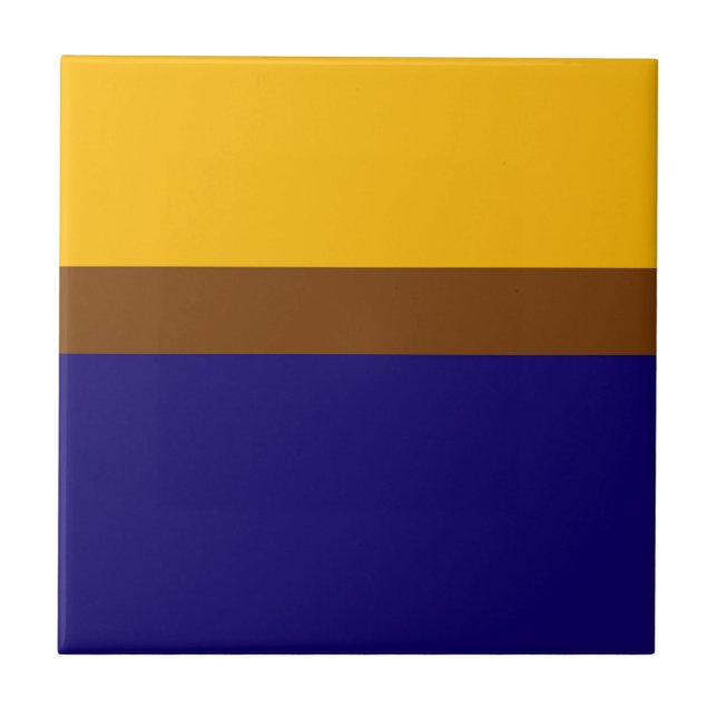 Yellow Blue Plain Colour Block Design  Tile (Front)