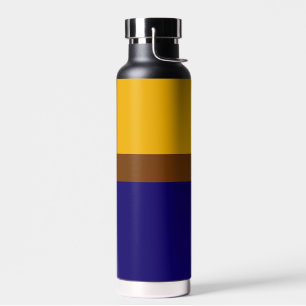 Yellow Blue Plain Colour Block Design Water Bottle