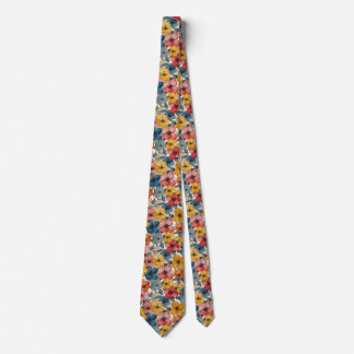 Yellow, Blue, Red Floral Tie