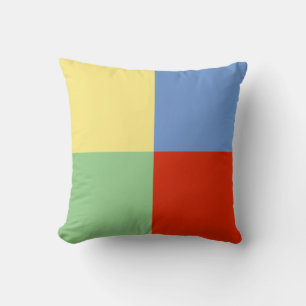 Yellow Blue Red Green Squares Cushion