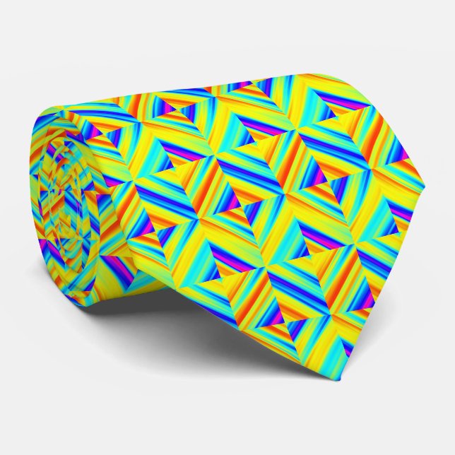 Yellow Blue Red Green Tie (Rolled)