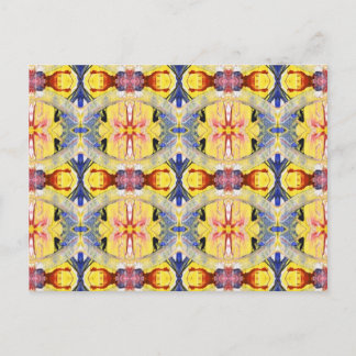 Yellow Blue Red Kaleidoscope design Postcard
