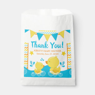 Yellow & Blue Rubber Ducky Polka Dot Baby Shower Favour Bags