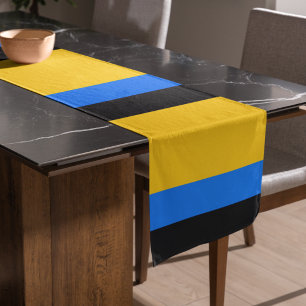 Yellow Blue Stripes Long Table Runner