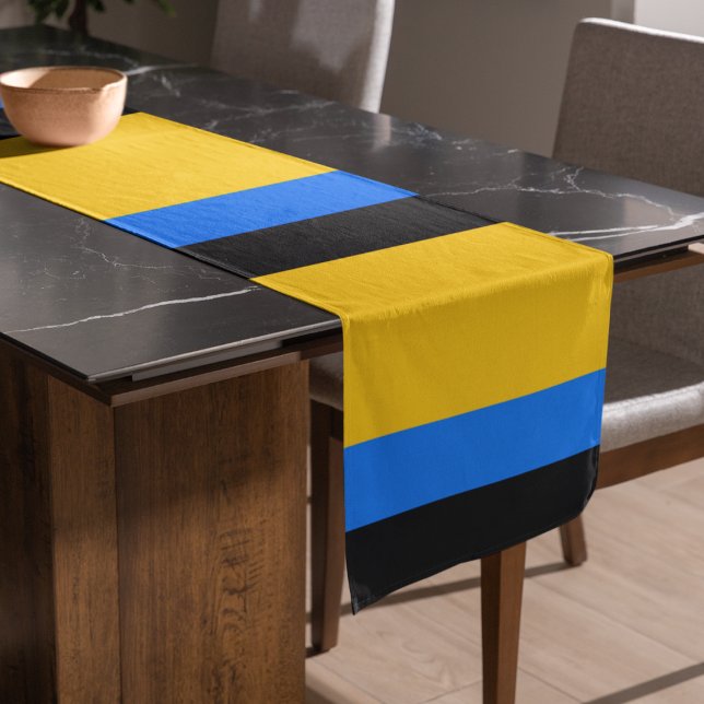 Yellow Blue Stripes  Long Table Runner (table runner)