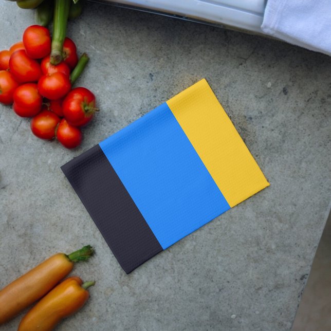 Yellow Blue Stripes  Tea Towel (Kitchen Towel)