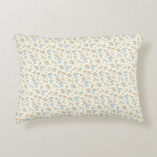 Yellow Blue Vintage Wildflower Pattern   Decorative Cushion