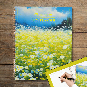 Yellow Blue Wildflower Field Planner