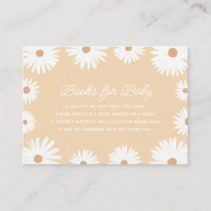 Yellow Boho Daisy Baby Shower Books for Baby Enclosure Card