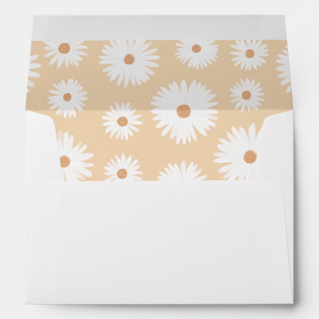 Yellow Boho Daisy Birthday Party Envelope (Back (Bottom))
