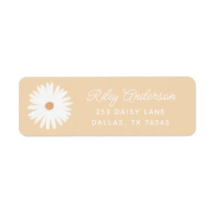 Yellow Boho Daisy Birthday Party Return Address