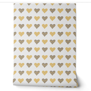 Yellow Boho Hearts Kids Decor Wallpaper
