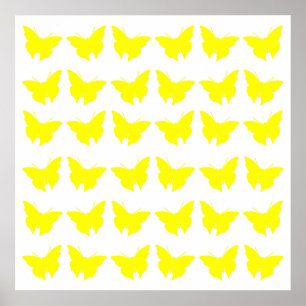 Yellow Bold Butterflies Poster
