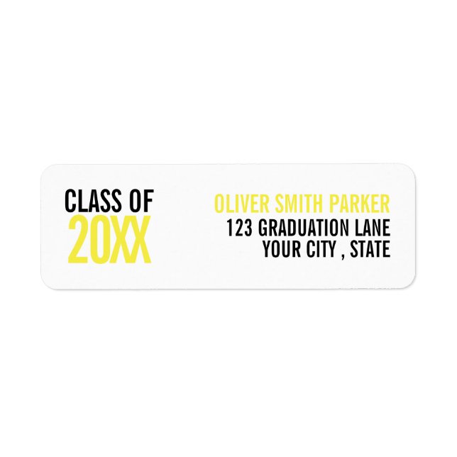  Yellow bold graduation custom YEAR (Front)