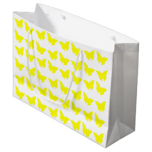 Yellow Bold Mod Butterflies Large Gift Bag