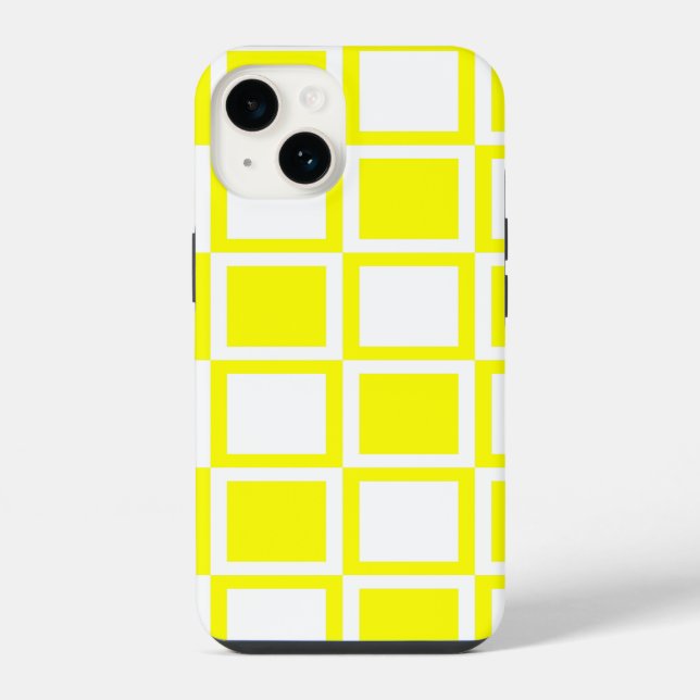 Yellow Bold Mod Squares iPhone Case (Back)