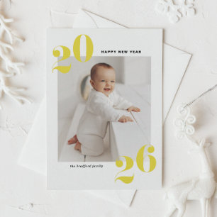 Yellow Bold Typography 2025 New Year Photo Holiday Card