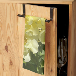 Yellow Botanical Flowers Tea Towel