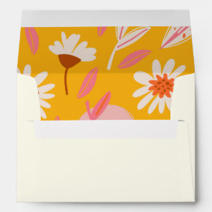 Yellow Botanical Preprinted Return Address  Envelope