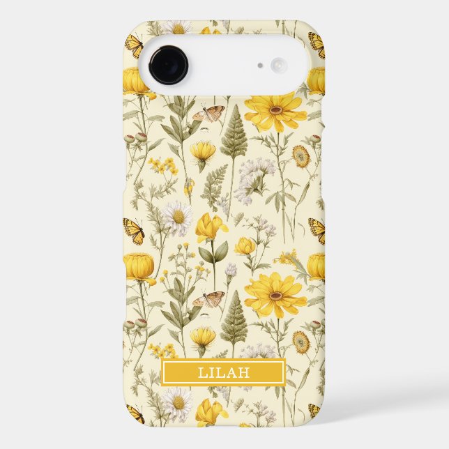 Yellow Botanical Watercolor Floral Name (Back)