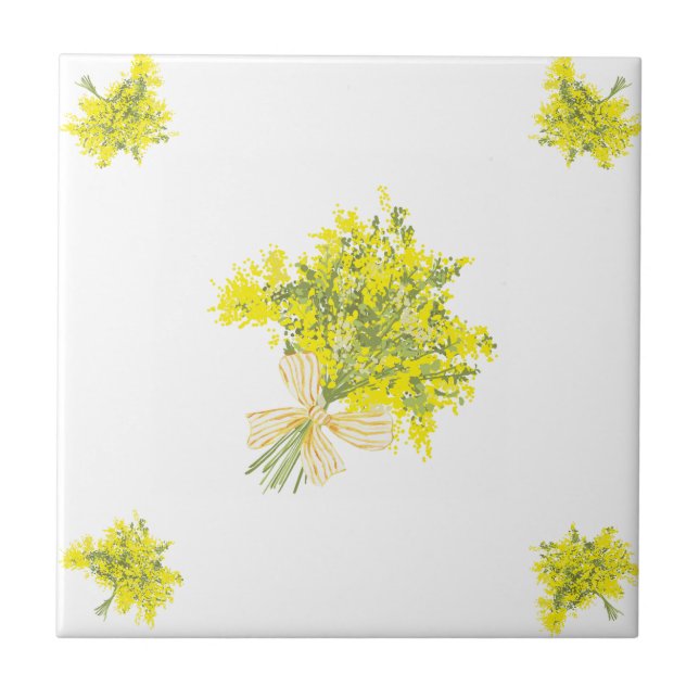 Yellow Bouquet Decorative Tile  (Front)