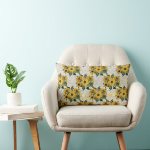 Yellow Bouquet Lumbar Cushion