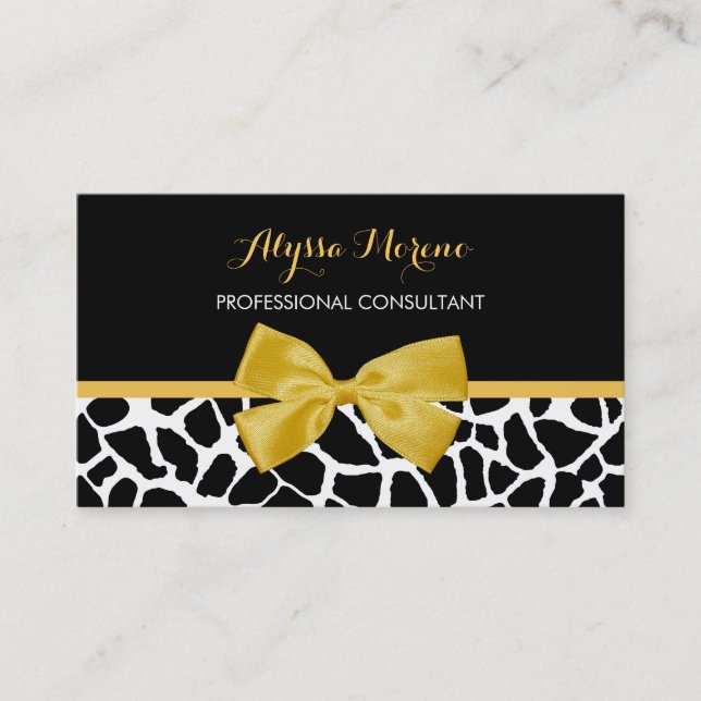 Yellow Bow Consultant Boutique Business Card (Front)