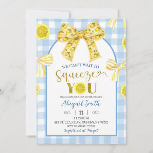 Yellow Bow Lemon Baby Shower Invitation