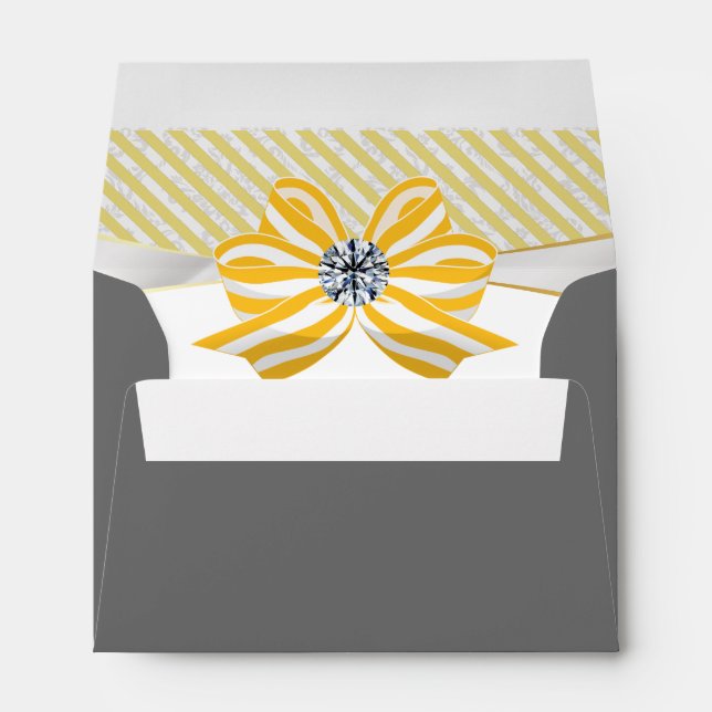 Yellow Bow with Diamond Centre Piece Envelope (Back (Bottom))