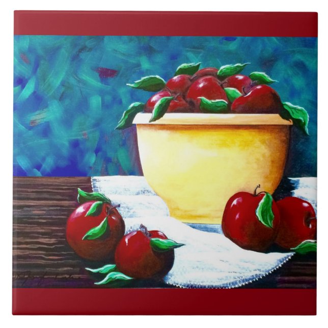 Yellow Bowl with Apples Tile (Front)