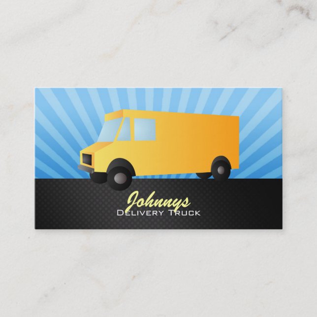 Yellow Box Truck Business Cards (Front)