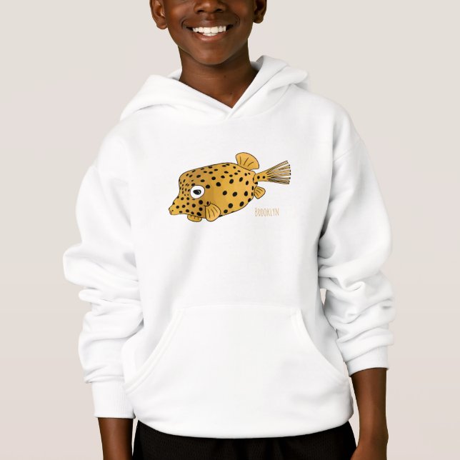 Yellow boxfish cartoon illustration (Front)