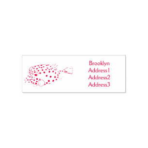 Yellow boxfish cartoon illustration self-inking stamp