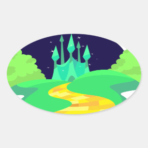 yellow brick road oval sticker