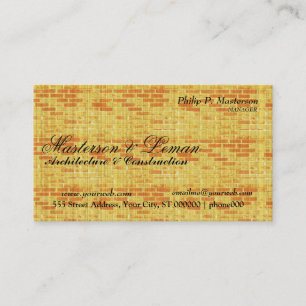 Yellow Brick Wall  Builder Construction Business Card