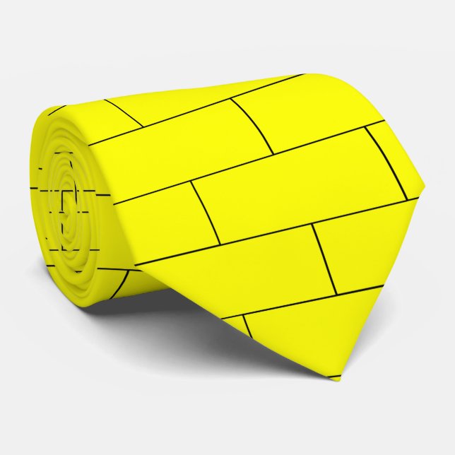 Yellow Brickwork Pattern Tie (Rolled)