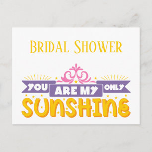 Yellow Bridal Shower Invitation My Sunshine Love Postcard