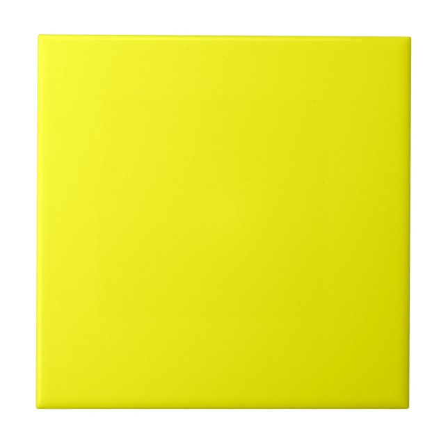 Yellow Bright Neon Lemon Butter Yellow Colour Soli Tile (Front)