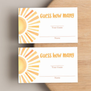 Yellow bright sunshine boho guess how many cards