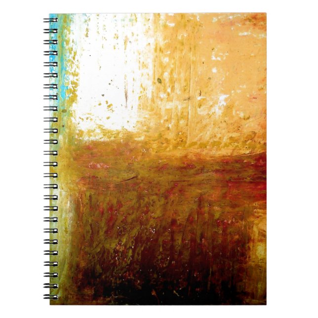 Yellow Brown Abstract Spiral Notebook (Front)
