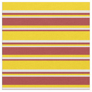 Yellow, Brown, and White Coloured Lines Fabric