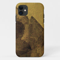 Yellow brown black abstract painting brush strokes