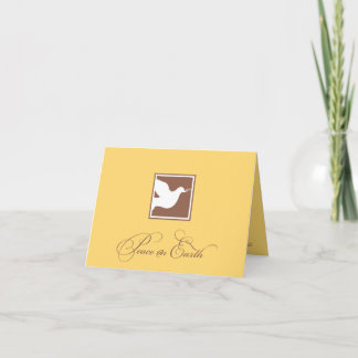 Yellow brown dove peace on earth business logo holiday card