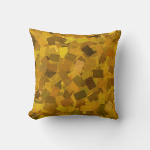 Yellow Brown Green Cubism Abstract Pattern Cushion