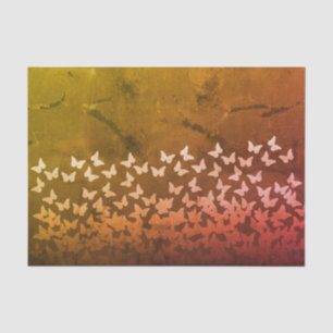 Yellow, brown, orange colour butterflies pattern tissue paper