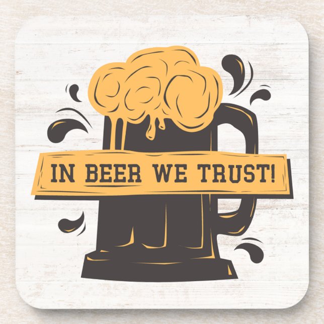 Yellow brown retro coaster (Front)