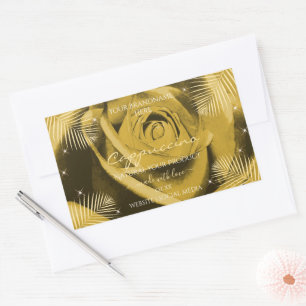 Yellow Brown Rose with Palm Leaves Product Labels