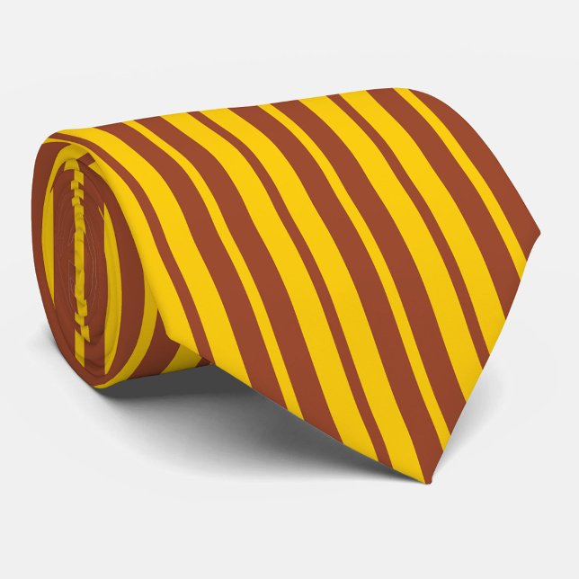 Yellow Brown Stylish Stripes Pattern Design  Tie (Creator Uploaded)